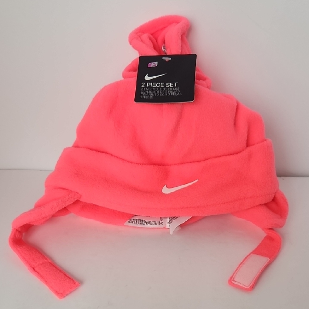 Nike Bright Pink Fleece Hat Set